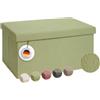 Laleni Panca Contenitore Grande 76x38 cm - Cassapanca da Interno per Camera da Letto - Baule in Verde