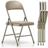 Asdsed Set di 4 Sedie Pieghevoli, Imbottite, Portata Fino a 160 kg, Comodo ed Stabili Sedia Pieghevole per Giardino, Esterno, Campeggio, Balcone Interni, Ufficio, Feste, Cachi