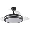 Eden pulse Ventilatore nero da soffitto, 72 W 6120 lm, colore luce selezionabile, 32/47 x 50/110 cm