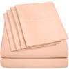 Sweet Home Collection Set di lenzuola da 6 pezzi, doppie, pesca