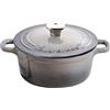 MasterPro Unique | Casseruola da Cucina da 27 cm con Coperchio | Colore Bianco | Fabbricata in Ghisa | Manici Ergonomici | Pentola da Cucina | Per Tutti i Tipi di Piani Cottura
