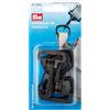 Prym Set di 2 moschettoni in plastica Nera da 30 mm, 14 x 7 x 1,5 cm