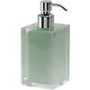 Gedy Auckland Dispenser Sapone Bagno Finitura in Resina Verde salvia, Contenitore 210ml, Pompetta cromata in Cromall e resine termoplastiche, Dosatore Sapone bagno