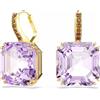 SWAROVSKI ORECCHINI PENDENTI MILLENIA, TAGLIO SQUADRATO, FINITURA ORO 18K VIOLA