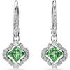 SWAROVSKI ORECCHINI UNA ANGELIC, QUADRIFOGLIO, VERDE, PLACCATO RODIO, 5758001