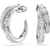 SWAROVSKI ORECCHINI A CERCHIO VIENNA, TAGLIO MISTO, PLACCATI RODIO, 5749069