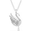 SWAROVSKI PENDENTE E SPILLA VIENNA, CIGNO SWAN, PLACCATO RODIO, 5754828