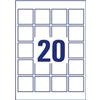 Avery Etichette adesive Avery in carta bianca coprente per stampa QR code 20 et/foglio 45x45 mm -conf. 25 pzfogli L7121-25 - F02723