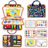 Vlecexs Busy Board Montessori Feltro, Libro Montessori Interattivo, 1-4 Anni | Pannello Sensoriale, Quiet Book per Motricità Fine, Gioco Educativo, Valigetta Didattica, Regalo Compleanno per Bimbo Bambina