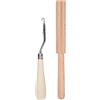 Atyhao Uncinetto Gancio, 6.3in Legno Bent Latch Gancio Strumento e Taglierina Filo di Legno per Artigianato Tappeto Making