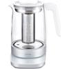 ZWILLING ENFINIGY Bollitore in vetro con filtro per il tè e impostazione della temperatura e timer per il tè, 185o watt, 1,7 litri, bianco