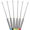 Dioche Forchette per Fonduta 6 Pezzi 9 5 Pollici Piatti per Fonduta Set di 6 Pezzi in Acciaio Inox Cioccolato Formaggio Posate, Stoviglie e Bicchieri Dessert Fonduta Forchette Utensili