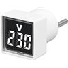 Giwnhvx Voltmetro digitale quadrato con spina EU, tester di tensione quadrato con display LED e indicatore B