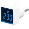 Giwnhvx Voltmetro digitale quadrato con spina EU, tester di tensione quadrato con display a LED e spia