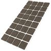 Adsamm® / 32 x feltrini autoadesivi/Marrone / 25x25 mm/Quadrato/piedini per mobili in feltro da 3.5 mm di spessore/pad protettivi per arredi