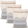Yolev 3 sacchetti per la biancheria da viaggio, in cotone, 39 x 30 cm, per lavatrice, per calze, biancheria intima, reggiseni, lingerie, vestiti per bambini