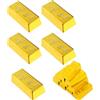 Tokaneit 5 Pezzi Lingotti d'Oro Finti, Lingotti in Plastica, Bar Decorazioni Realistiche Oro Bar Mattone Prop, per Partito Regalo Party Decorazione Pirata