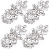 CABODYALS 4 pz Argento Strass Applique Toppe 3D Glitter Vetro Floreale Cristallo Pizzo Scintillante Da Cucire su Applique Fiore Perline Toppa per Cucire Creazione Matrimonio Sposa Cintura Costume Vest