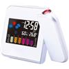 Fastigeaty Sveglia con proiezione con soffitto per proiettore, orologio da comodino LED digitale rotante con porta USB, grande display, stazione meteo che mostra l'umidità per anziani (Bianco)