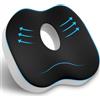 Retazly Cuscino Sedia Ufficio, Cuscino Ortopedico Seduta per Coccige, Memory Foam Cuscino Ergonomico Sedia Ufficio, Ciambella Antidecubito Alleviare il Dolore Cuscino per Sedia per Ufficio Auto Gaming - Nero