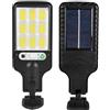 Generic Lampioni stradali solari per esterni automatici a LED Street Light Sensore di movimento PIR impermeabile Rilevamento di 120 gradi 3 modalità regolabili per giardini, sentieri, corsie, luci da parete