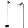 Amdelne Lampada da terra per soggiorno, stile retrò, attacco E27, max. 60 W, altezza 161 cm, lampada da lettura vintage, in metallo, per divano, camera da letto, ufficio, nero (senza lampadine)