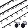 CABODYALS 16.46 m di Cordoncino Elastico in Nylon Nero Passanti per Bottoni Asole Passamaneria Passamaneria in Pizzo Passamaneria in Plastica e Cotone per Cucito Creazione di Costumi Matrimoni