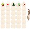 DARENYI Decorazioni Albero di Natale in Legno, Ornamenti Naturali, Dischi Rotondi Con Foro, Pendenti per Artigianato, DIY, Decorazione (30 Pezzi)