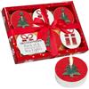 DECO EXPRESS Lumini Candele Natalizie Set, Pacco da 6, 12 o 15 con 2,5, 3 o 6 Ore Non profumato, Decorazioni Natale (Rosso/Bianco Set di 6)