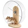 Generico Ruota Per Criceti - Acrilico Legno | Gioco Silenzioso Per Topolini Con Piedistallo | Allestimento Gabbia Habitat Per Gerbillo Coniglio Nano Esercizio Piccoli Animali