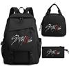 KASENFASHION Stray Zaino Bambini Scuola Set Borsa per il pranzo Astuccio Stile Kpop Backpack Grande Capacità Laptop 15,6 Pollici Comodo Resistente Viaggio