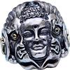 ForFox Anello bene o male buddha buddismo in argento sterling 925 vintage per uomo donna regolabile