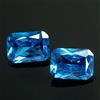Coppia di pietre preziose naturali certificate acquamarina blu Brasile 3x5 mm...