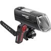 TRELOCK Set di luci per bicicletta, LS 760 I-GO VISION 100 LUX e LS740 VECT fanale posteriore con funzione luce freno, ricarica USB, nero