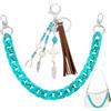 PH PandaHall 43.5cm Catena per Borse Turchese Catena in Resina per Borse, 14.3cm Portachiavi Croce Turchese Western per Decorazione Borsetta Borsa a Spalla