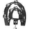 LiebeWH Tamburello Drum Set Half Moon Hand Bell Tamburelli Mezzaluna Sonaglio Campane a Doppia Fila Allentate con Staffa di Montaggio per Musica Bande