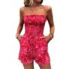 Generisch Tuta Corto Donna Boho Mare Estate Fantasia Bustier Fiori Senza Spalline Short Larga 2025 Trend