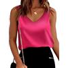 mawor Canotte in raso per le donne vestibilità ampia senza maniche scollo a V Cami Camisole Camicette Camicia Top, 935_rosa caldo, 3XL