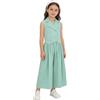 JEATHA 2 Pezzi Tuta Cerimonia da Bambina Gilet Scollo a V e Pantaloni Gamba Larga Elegante Completo Suit da Festa di Compleanno Matrimonio Outfit B Verde menta 6-7 anni