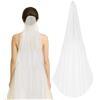 PH PandaHall 250x15cm Velo da Sposa Lungo Velo Da Sposa con Perline di Perle Tulle Bianco con Pettine per Matrimonio Festa di Fidanzamento Addio al Nubilato