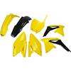 Ufo Kit carene UFO PLAST, set di 7 pezzi in plastica per Suzuki RM-Z 450 cc, anni di produzione 2008-2017, colore: giallo/nero