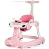 CHIPOLINO Girello Happy Walker 5 in 1 Pink - Multifunzione con Luci, Suoni, Dondolo e Modalità Salto.