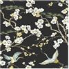 Graham & Brown Carta da parati non tessuto uccelli giapponesi nero 1005x52cm