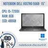 Dell Notebook DELL Vostro 5568 15" Cpu i5-7200u Ram 8Gb DDR4 SSD 480Gb Win11 Pro