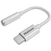 MaGeek® Adattatore USB-C a 3.5 mm AUX,Type C Connettore Tipo C Femmina Audio [96kHz/24bit Hi-Res DAC] per iPad Pro/Google Pixel/Pixel 2/3 / Samsung S10 S9 / Huawei P20 / P30 e altro (Bianca)