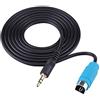 EVGATSAUTO Cavo di ingresso audio AUX a velocità massima per adattatore mini jack per Alpine CDA CDE IVA plastica e rame nero e blu