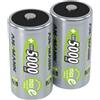 Ansmann 2x Batterie Ricaricabili Stilo Mono D - 5000 Mah 1,2 V Nimh - Pila A Ricarica Veloce - Fino A 1000 Cicli Di Ricarica Eco-friendly, color Argento, 2 Batterie
