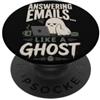 The Coffee & Ghost Club Rispondere alle e-mail come un fantasma divertente ufficio di Halloween PopSockets PopGrip Adesivo