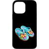 Island Soles Studio Custodia per iPhone 13 Pro Max Vibrante Infradito Tropical Plumeria Estate