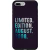 Birthday Gift Limited Edition August 200 Custodia per iPhone 7 Plus/8 Plus Edizione Limitata Agosto 2008 Retro Vintage 2008
